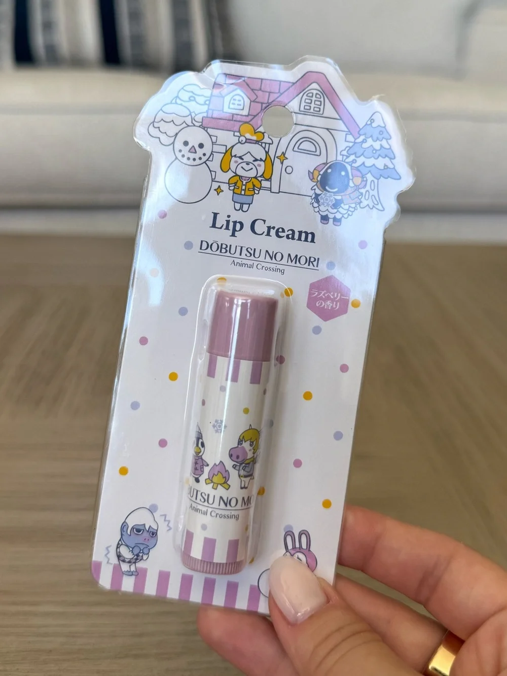 Nintendo Store Japan Animal Crossing Lip Cream Balm Raspberry Scent Winter NWT
